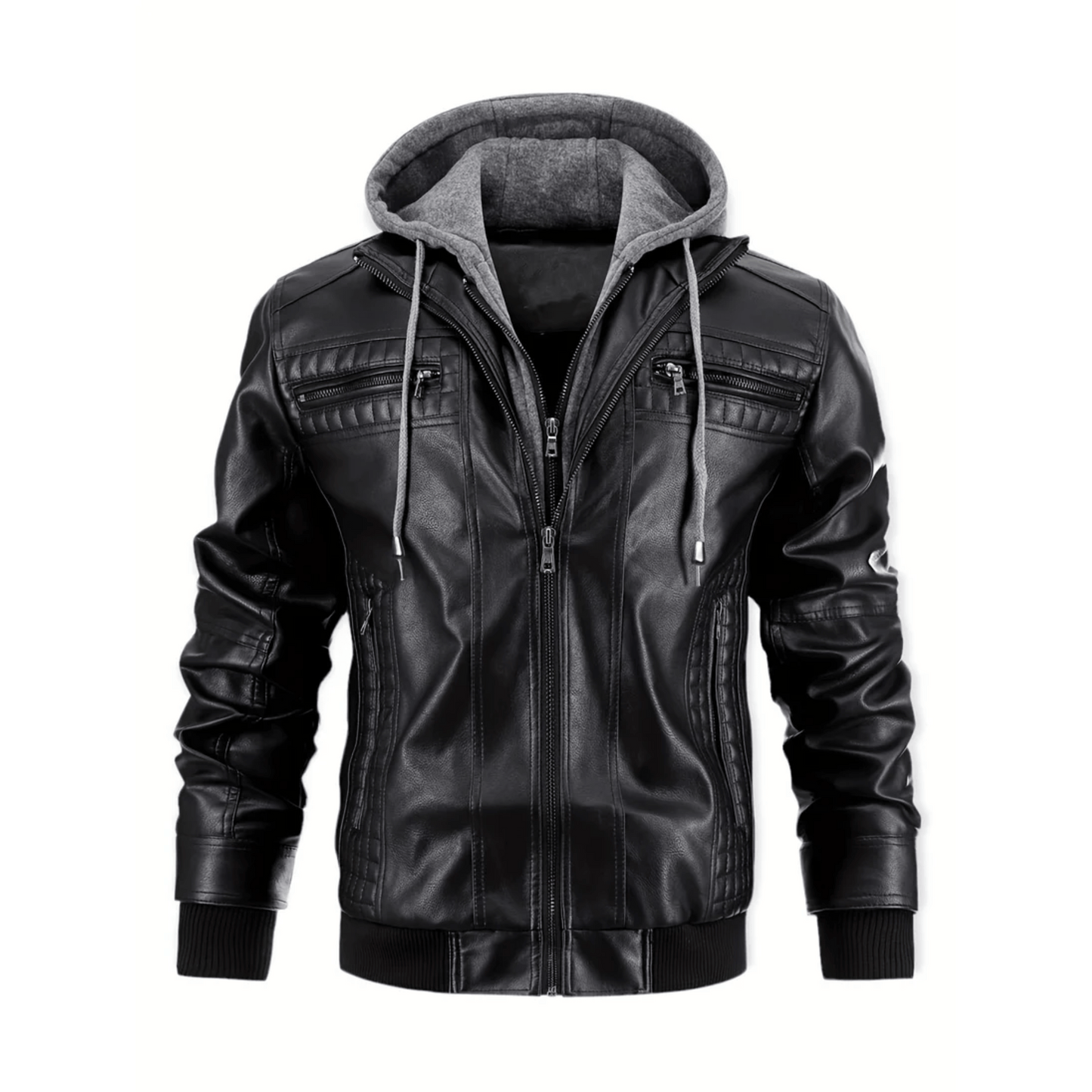 Rebel™ – Black Hooded Bomber Jacket