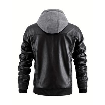 Rebel™ – Black Hooded Bomber Jacket