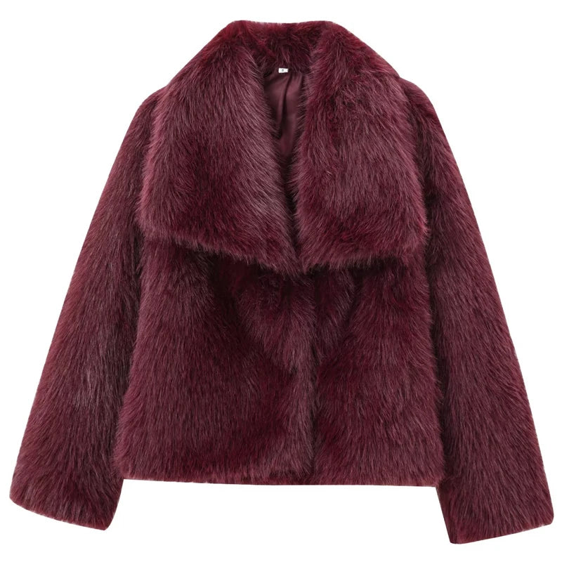 Laura™ – Luxe Burgundy Fur Coat