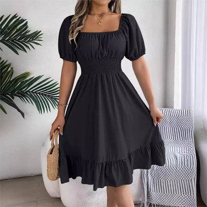 Celeste™ – Elegant Ruffle Midi Dress