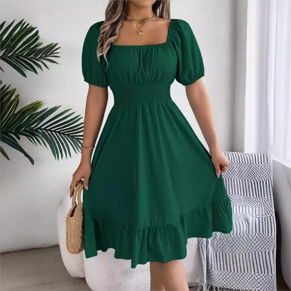 Celeste™ – Elegant Ruffle Midi Dress