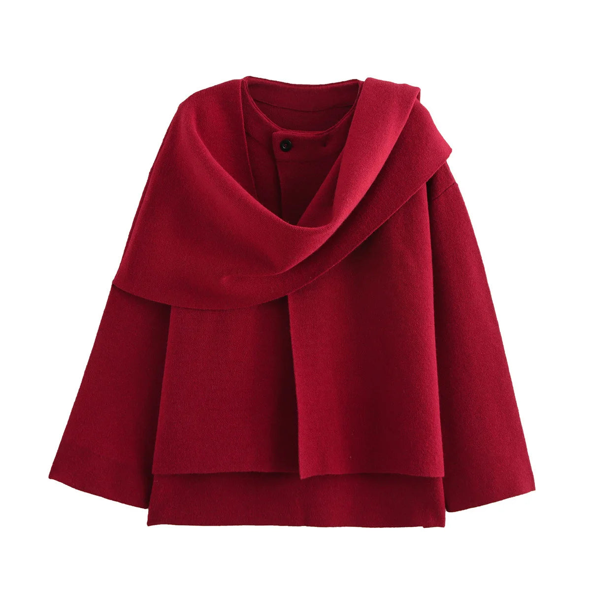 Sofia™ – Luxe Asymmetric Scarf Coat