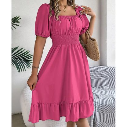 Celeste™ – Elegant Ruffle Midi Dress