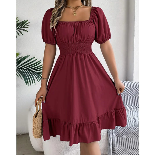 Celeste™ – Elegant Ruffle Midi Dress